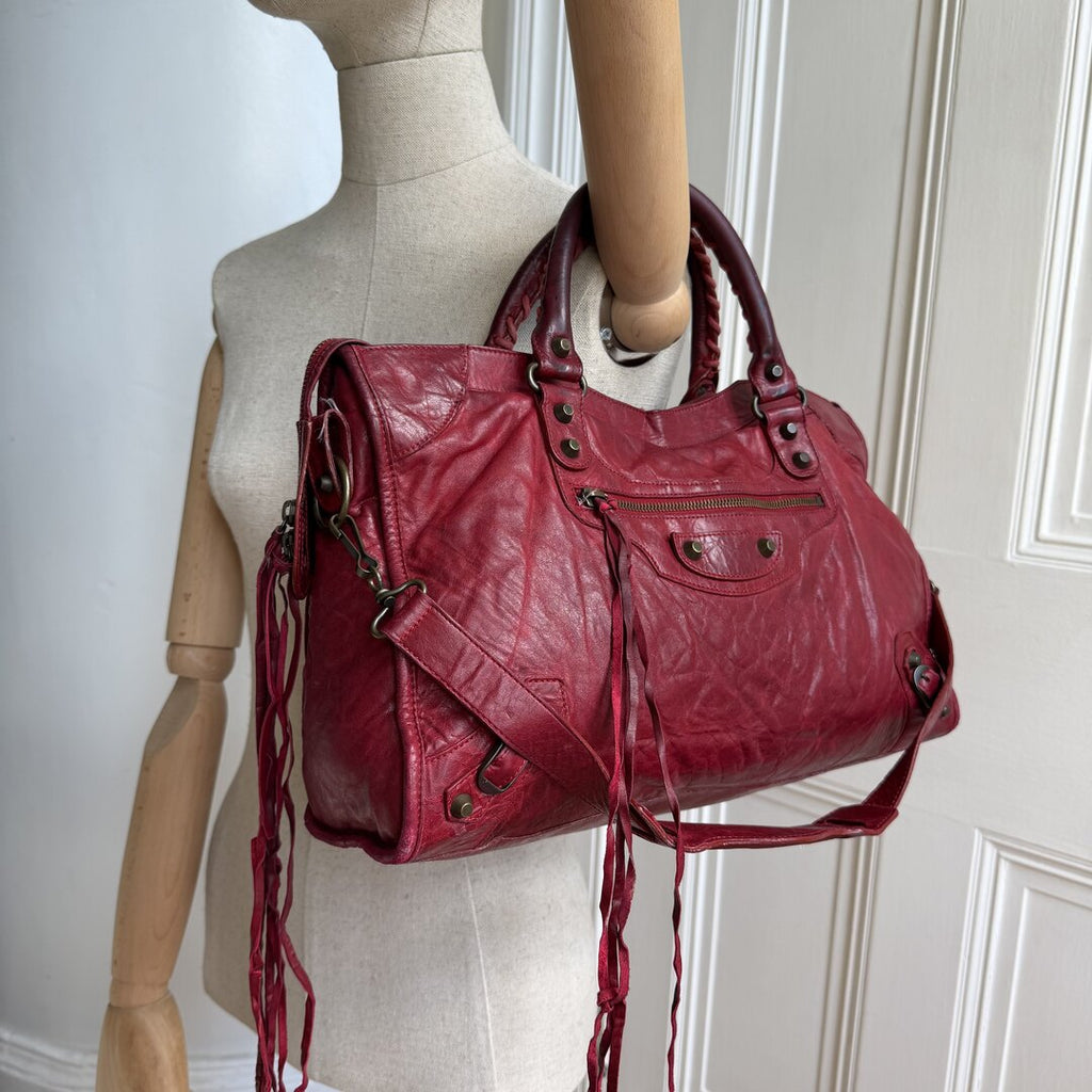 2005 Balenciaga City Leather Red Handbag