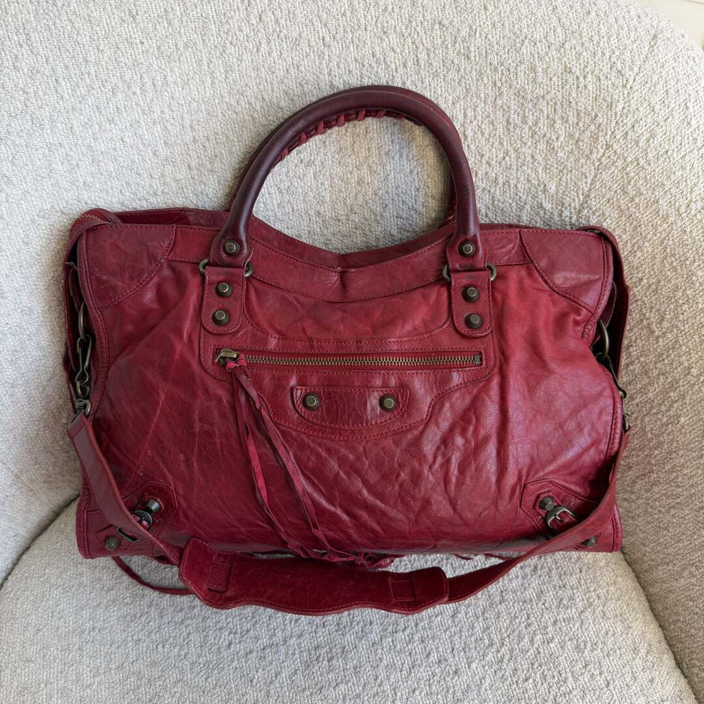 2005 Balenciaga City Leather Red Handbag
