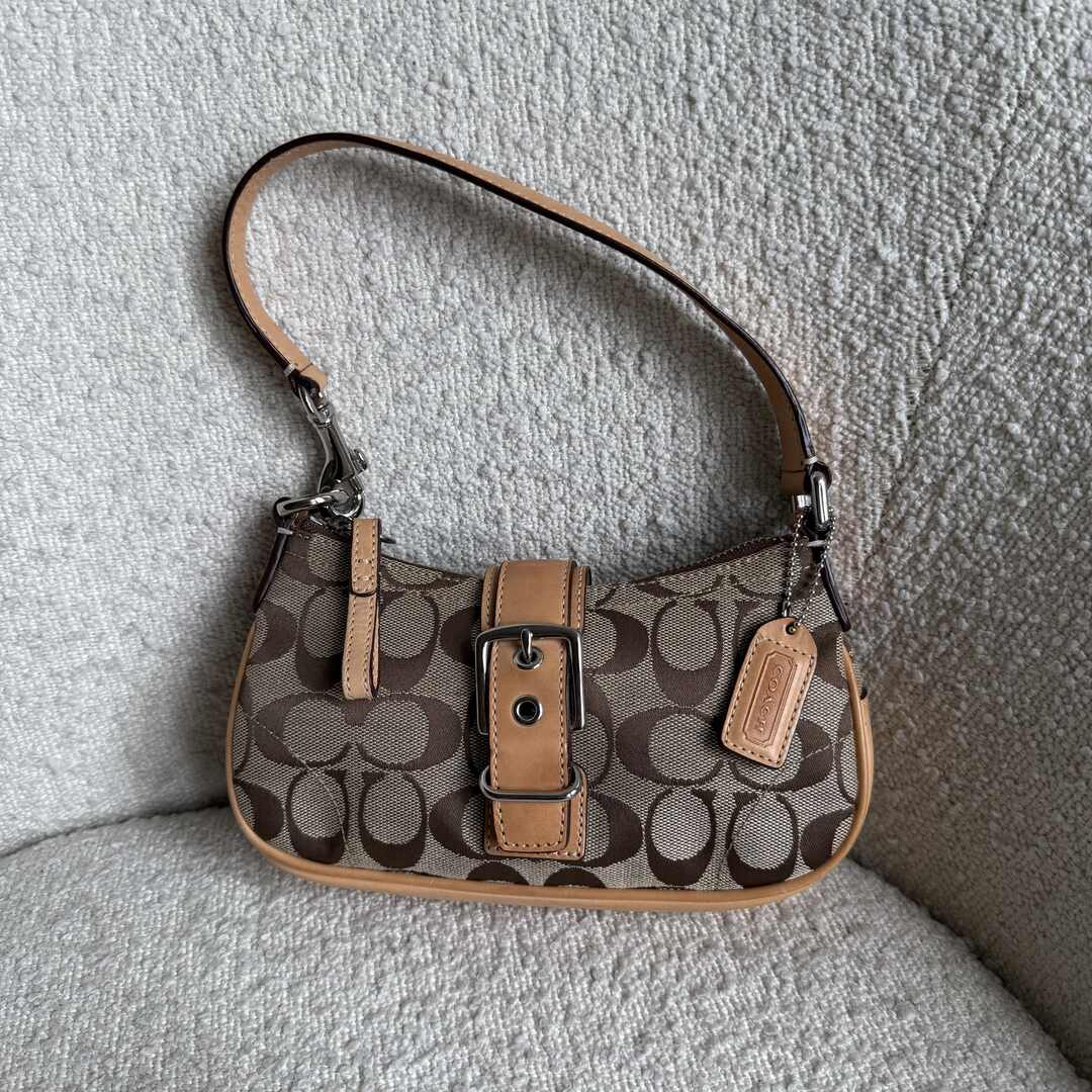 Coach Signature Mini Buckle Tan Mini Shoulder Bag