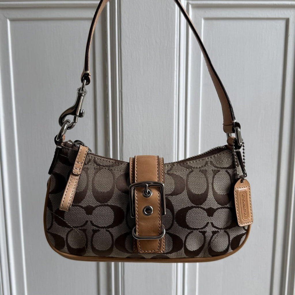 Coach Signature Mini Buckle Tan Mini Shoulder Bag
