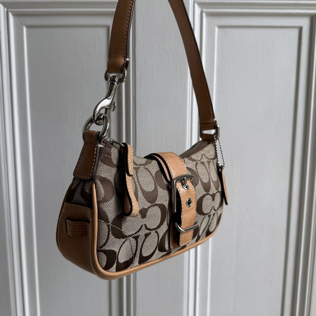 Coach Signature Mini Buckle Tan Mini Shoulder Bag