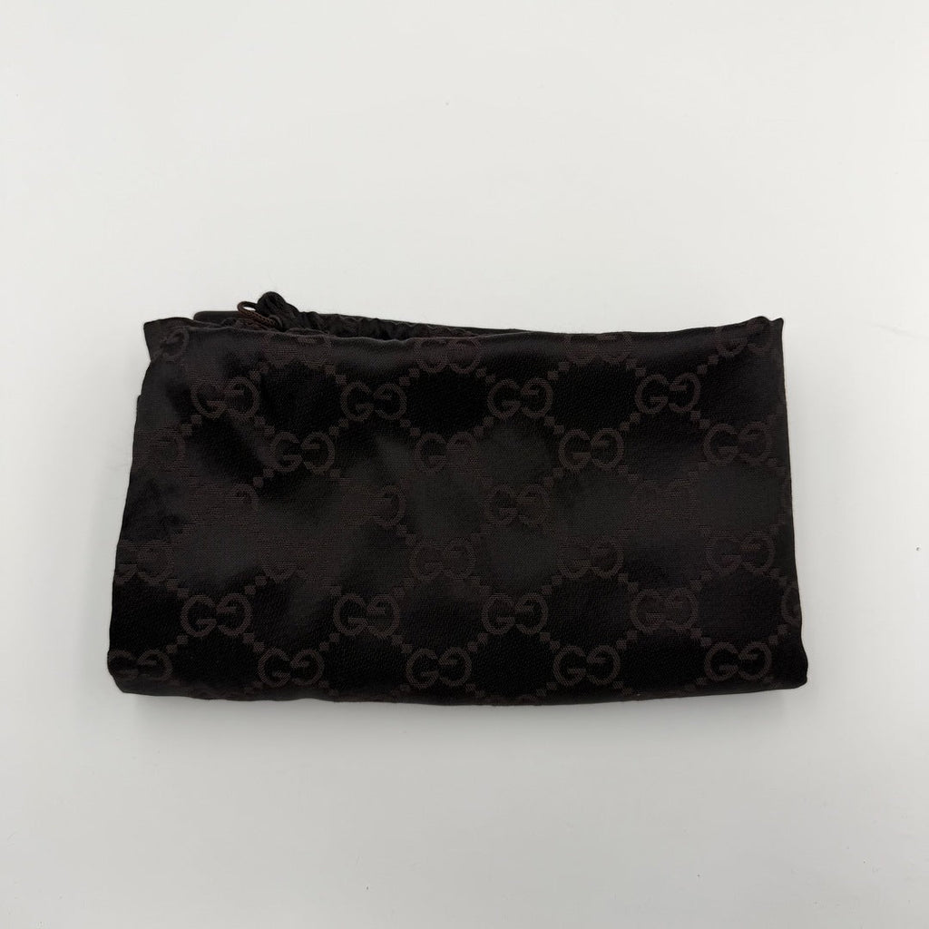 Gucci GG Monogram Suede Navy Shoulder Bag