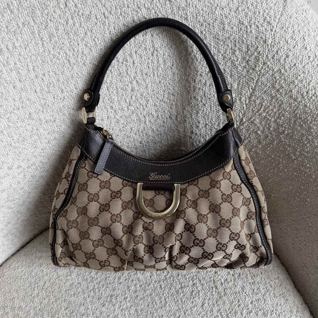 Gucci GG Canvas Abbey Brown Shoulder Bag