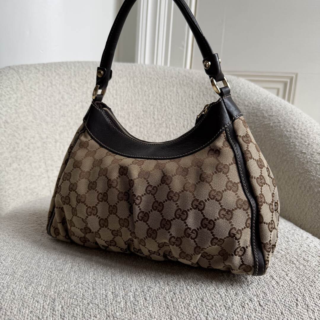Gucci GG Canvas Abbey Brown Shoulder Bag