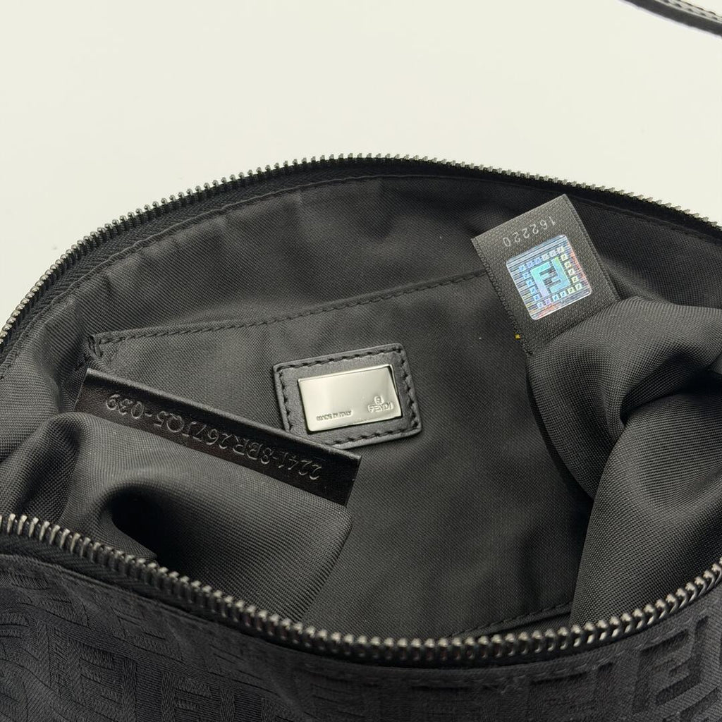 Fendi Zucchino Black Shoulder Bag